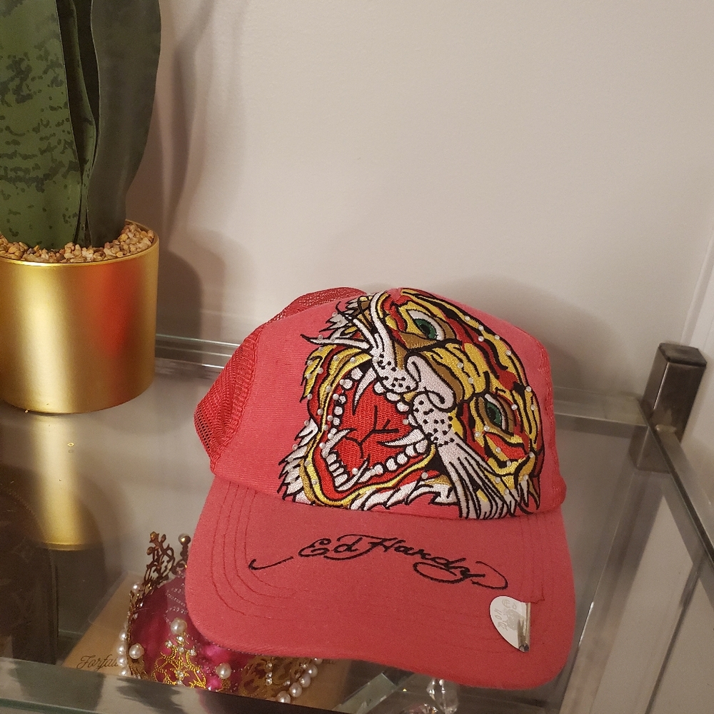 Ed Hardy Hot Pink Tiger Snapback/Hat